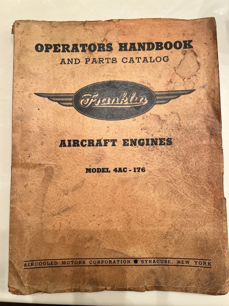 Franklin Aircraft Engine Model 4AC-176 Operators Handbook