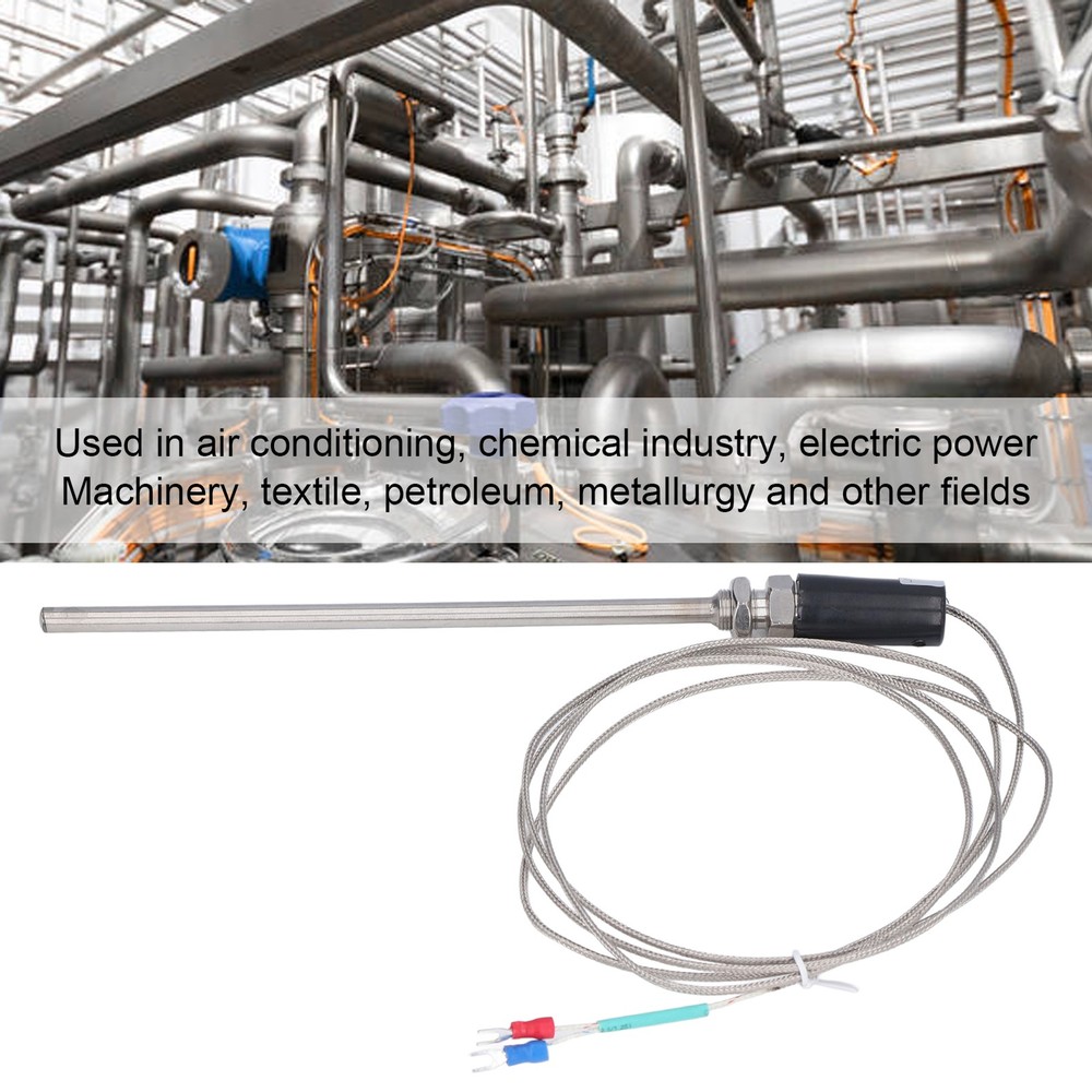 K Type Thermocouple 200mm Ground Thermocouple Sensor Shielded Wire Temp Sensor