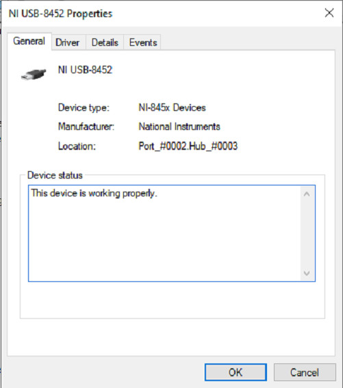 National Instruments NI USB-8452 I2C/SPI Interface, w/ Cables, Tested Working