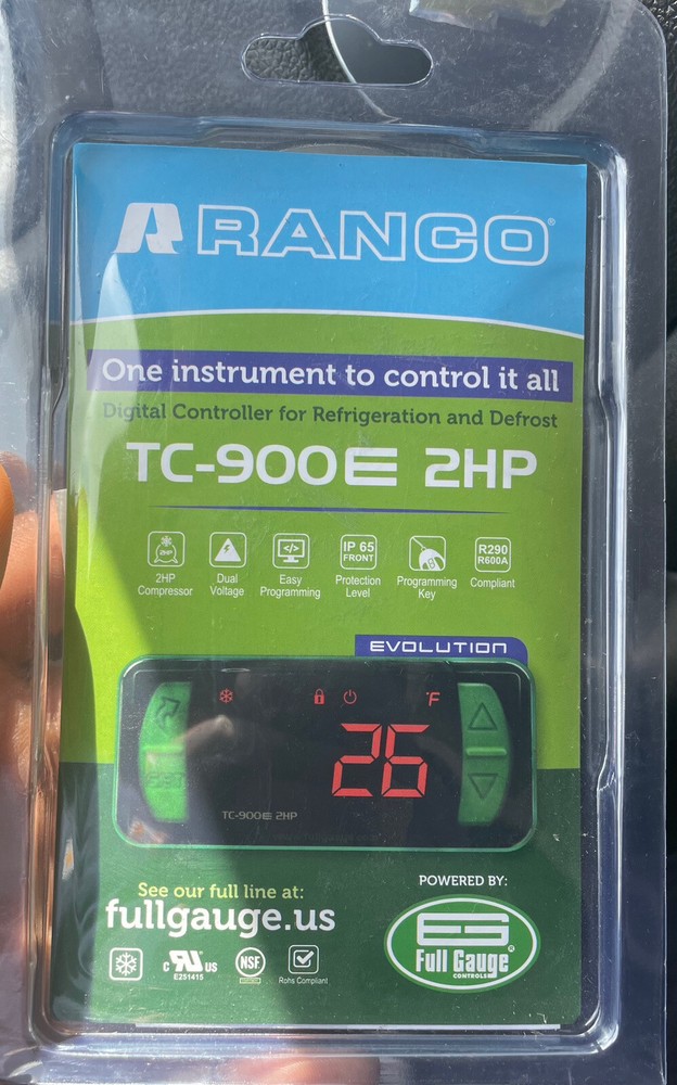 Ranco TC-900E 2HP Digital Controller For Refrigeration