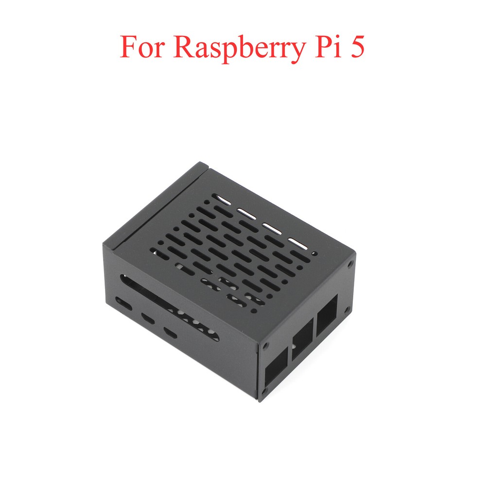For Raspberry Pi 5 Metal Protective Case Enclosure with Active Cooler Fan