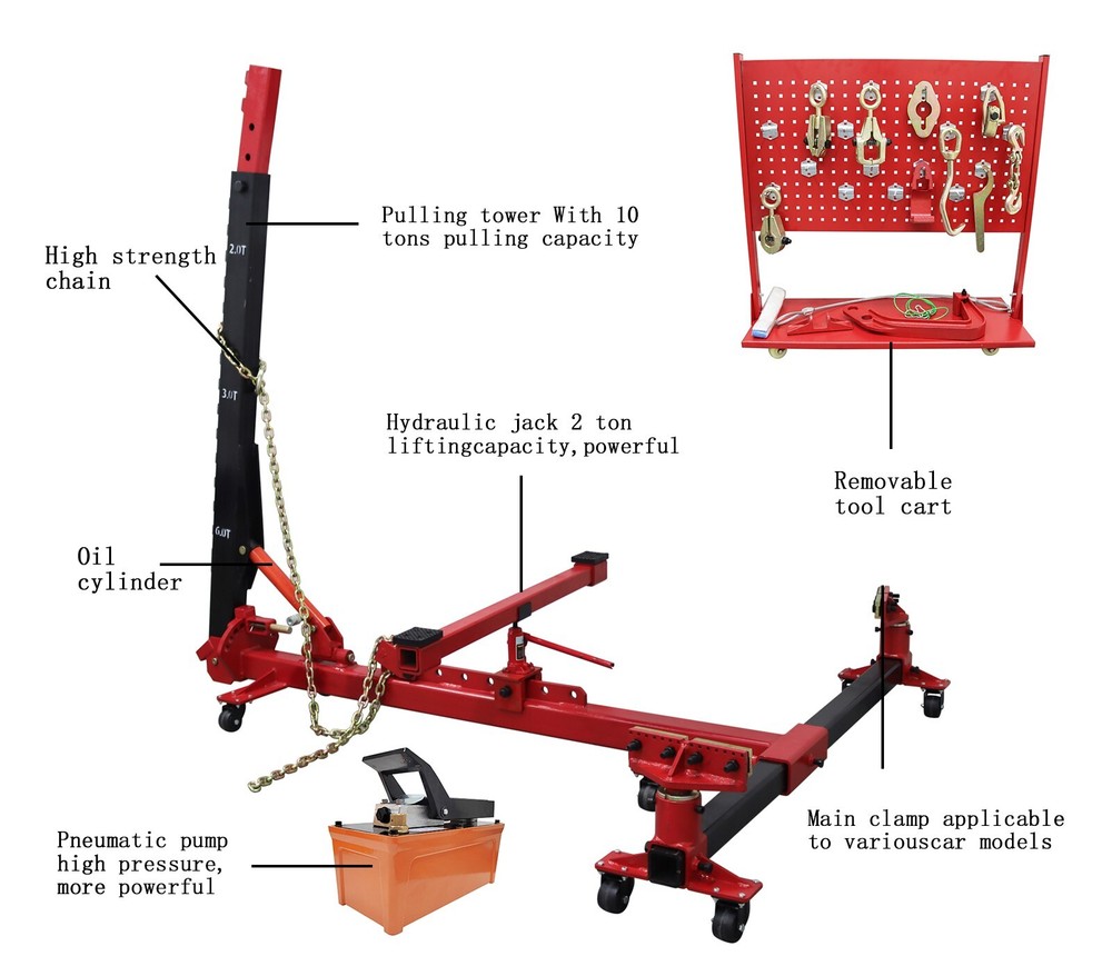 6600lbs Loading Capacity Car Frame Machine Auto Body Frame Puller Straightener