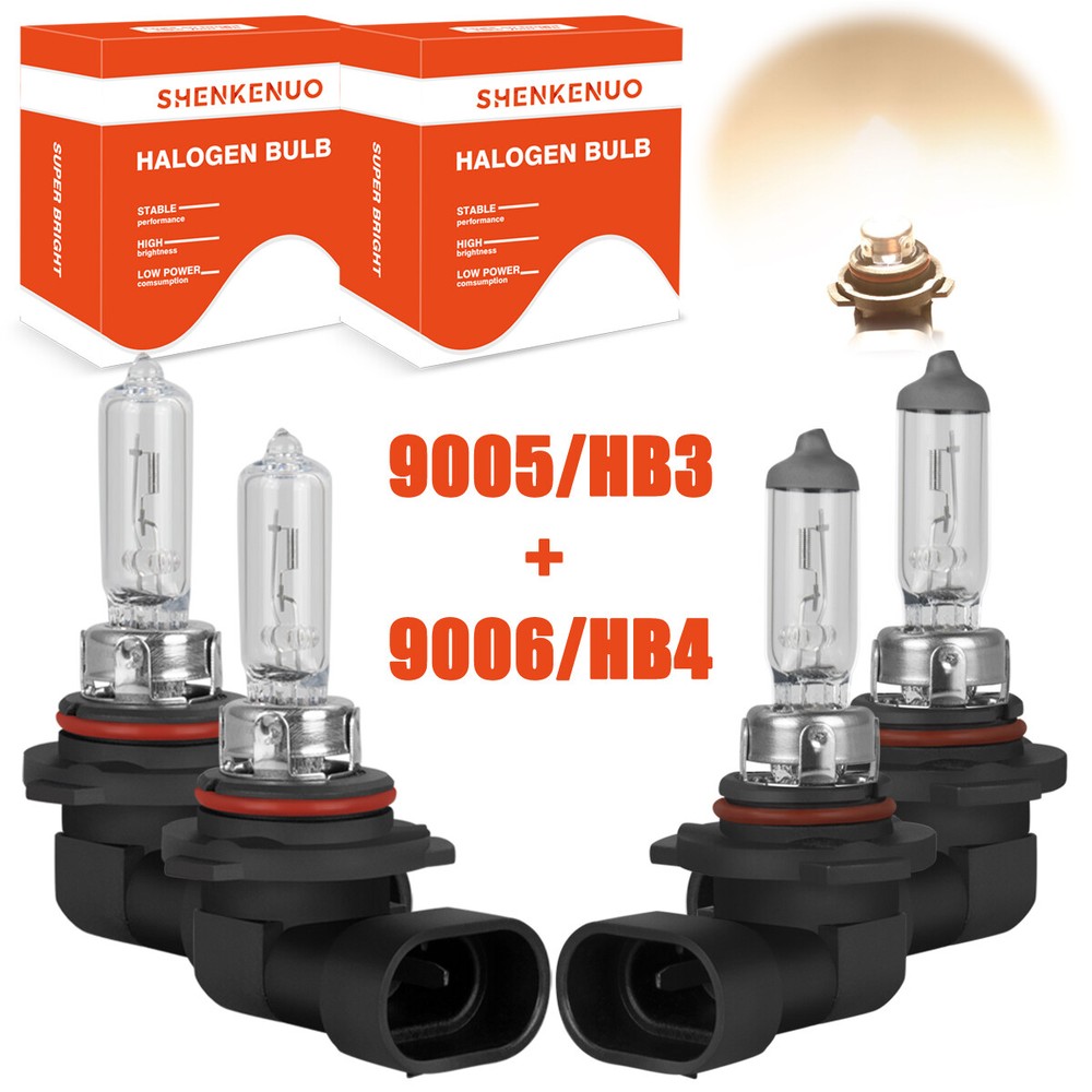 For Jeep Commander 2006-2010 4X 3400K Halogen Headlight Bulb High Low Beam BP