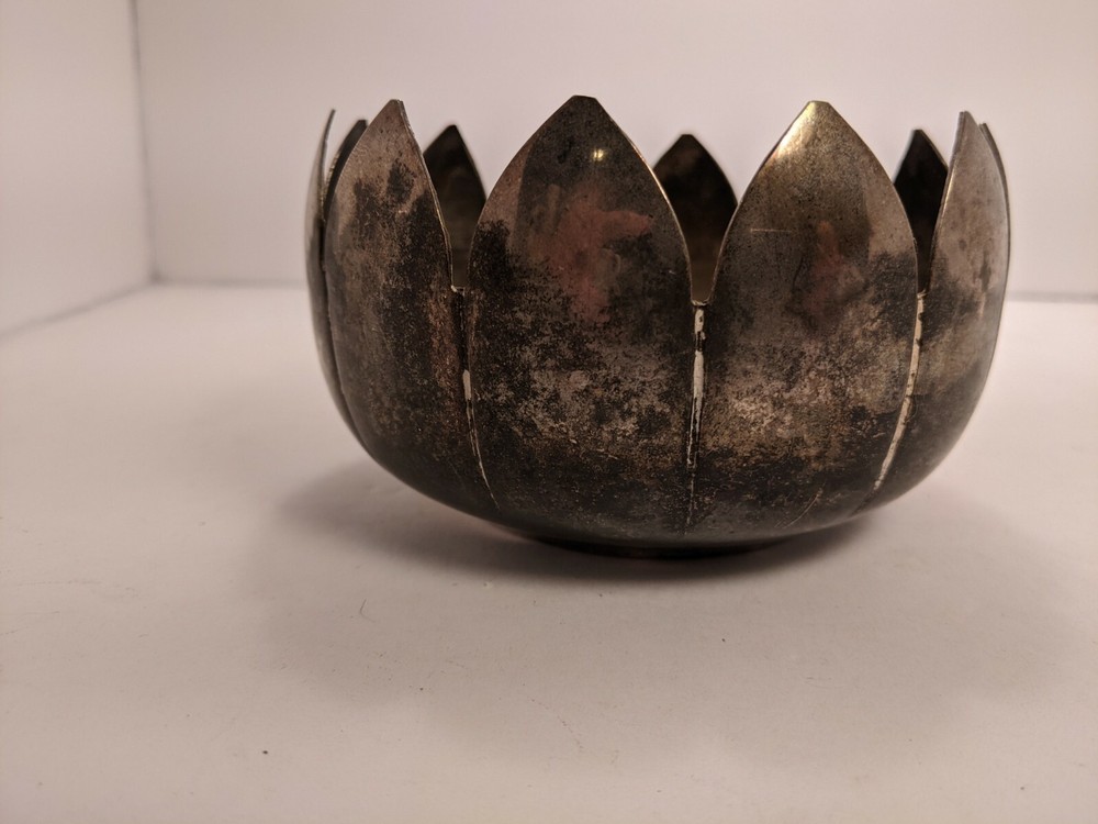 Italian Silver Lotus Bowl