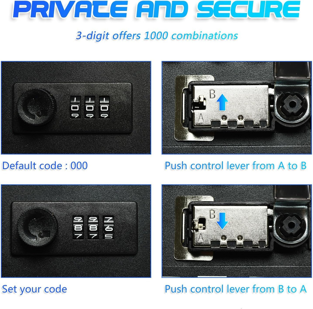 28 Key Cabinet Wall Mount, Steel Key Box Wall Mount with Code, Combination Lock