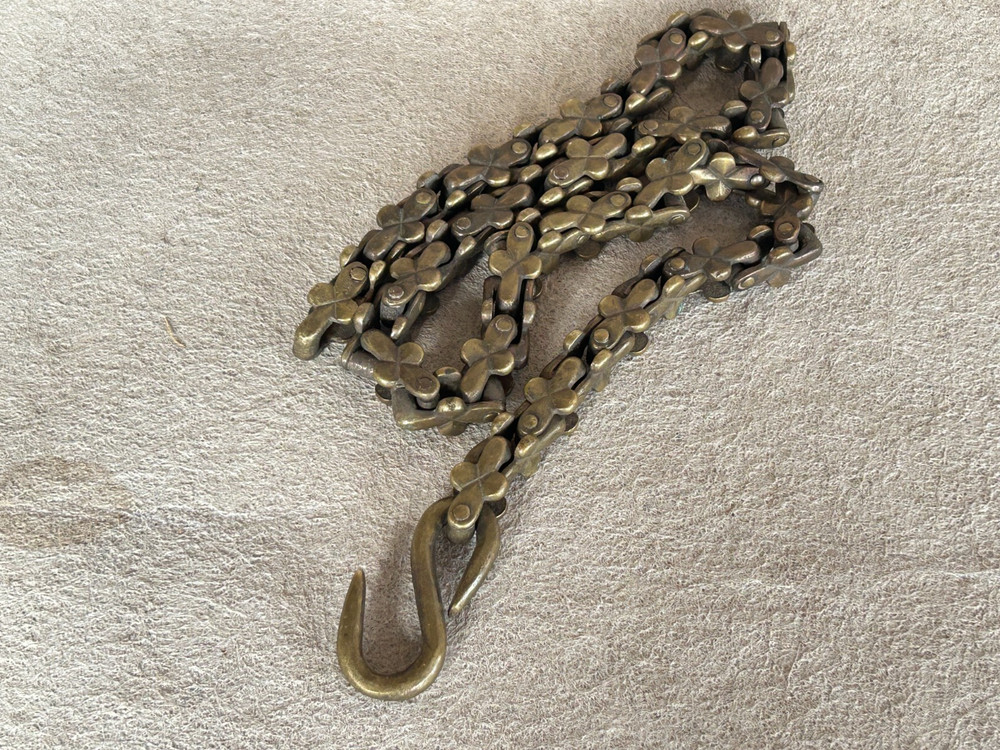 OLD VINTAGE HAND MADE SOLID BRASS CHAIN LAMP HANGING CEILING HANGING CHAIN B2
