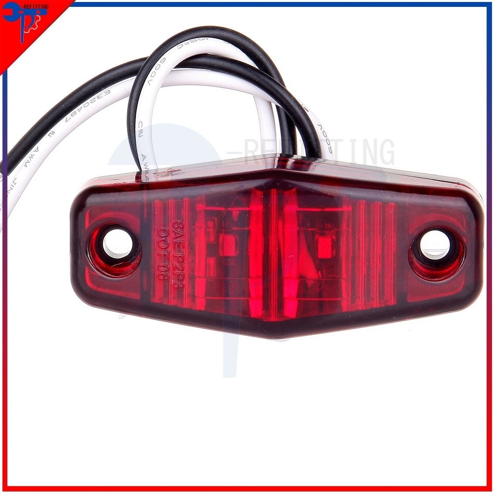 4pcs 2.5" 2Diode LED Red Side Clearance Marker Light For Freightliner Trailer