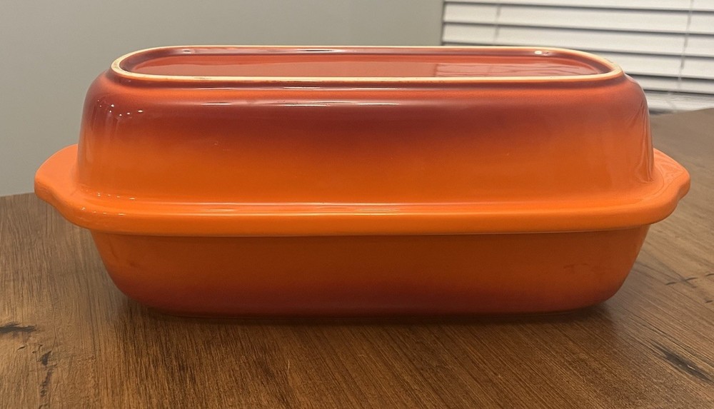 Hells Kitchen Artisan Bread Baker Gordon Ramsey 2.3 Quart Red Orange Stoneware
