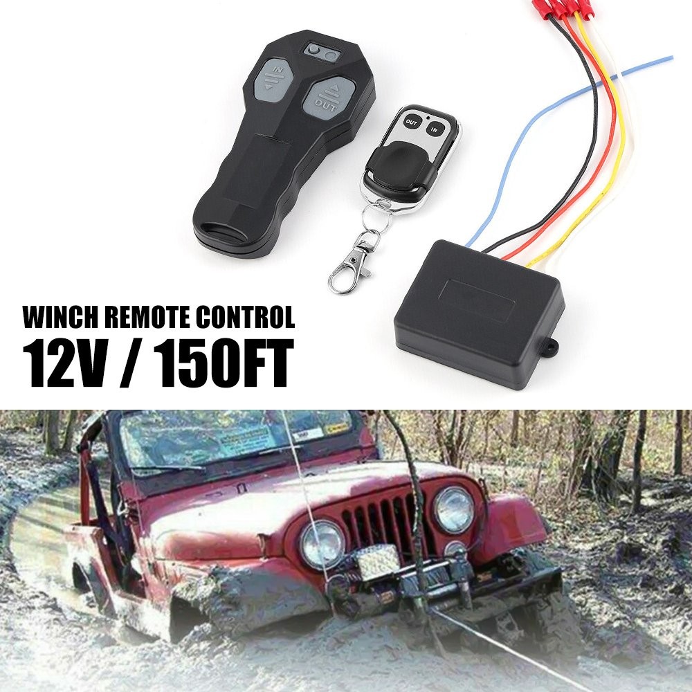 12V & Receiver Control Kit Wireless Winch Remote Switch Handset ATV SUV UTV