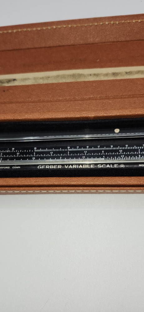 Vintage Gerber Variable Scale TP007100B Engineering Slide Rule & Leather Case
