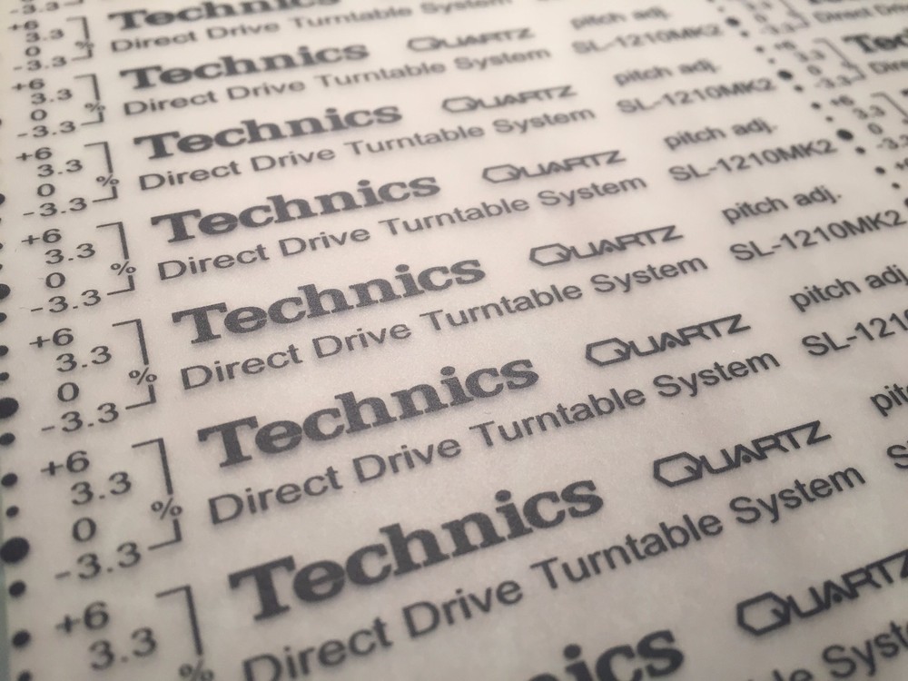 RESTORATION TRANSFER KIT for TECHNICS 1200 1210 MK2 (PRE LACQUER APPLICATION)