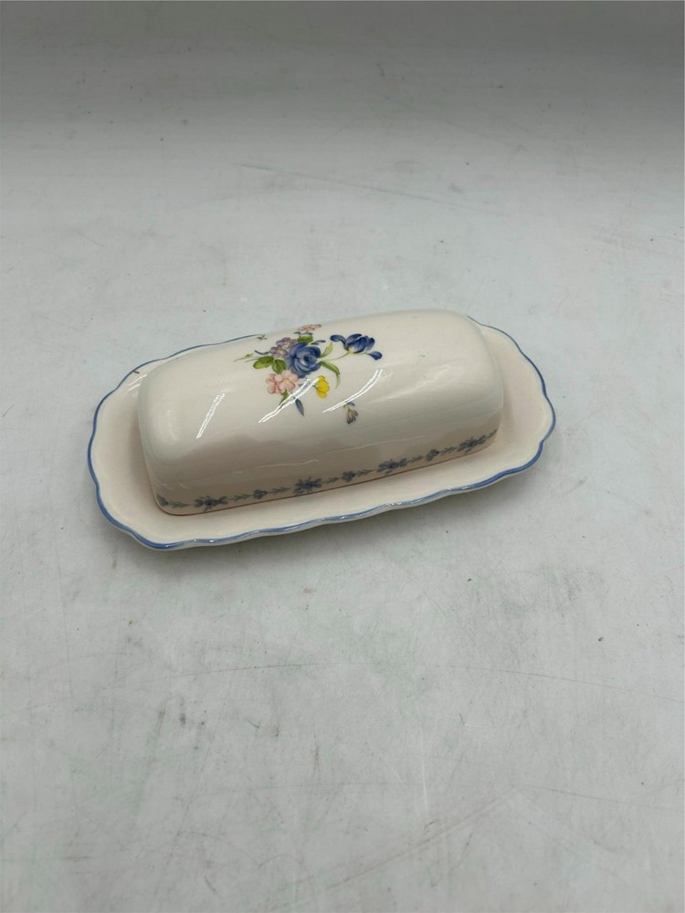 NIKKO  BLUE PEONY  COVERED BUTTER DISH   2 PC   VGC