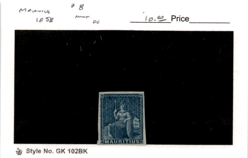 Mauritius, Postage Stamp, #8 Mint Hinged, 1858 Britannia