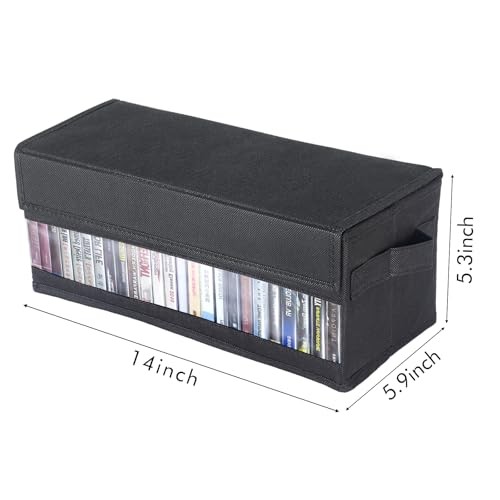 CD Storage Boxes - Pack of 2 CD Cases - 14" x 5.9" x 2 Pack With Visual Window