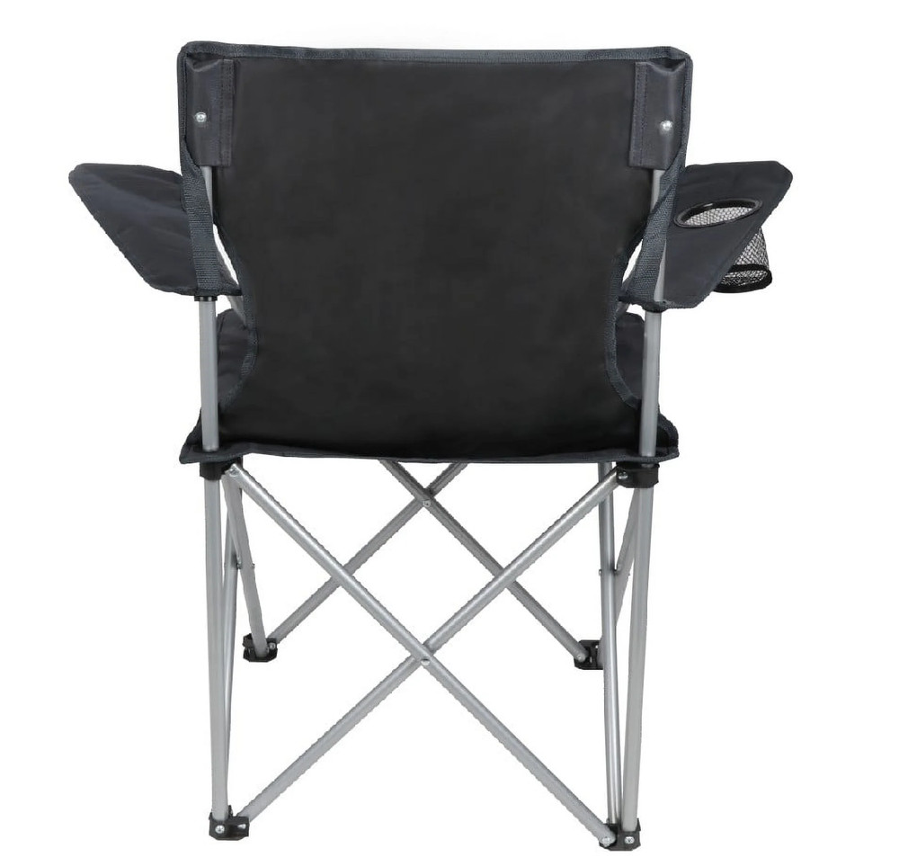 Quad Folding Camp Chair with Cup Holder, Black