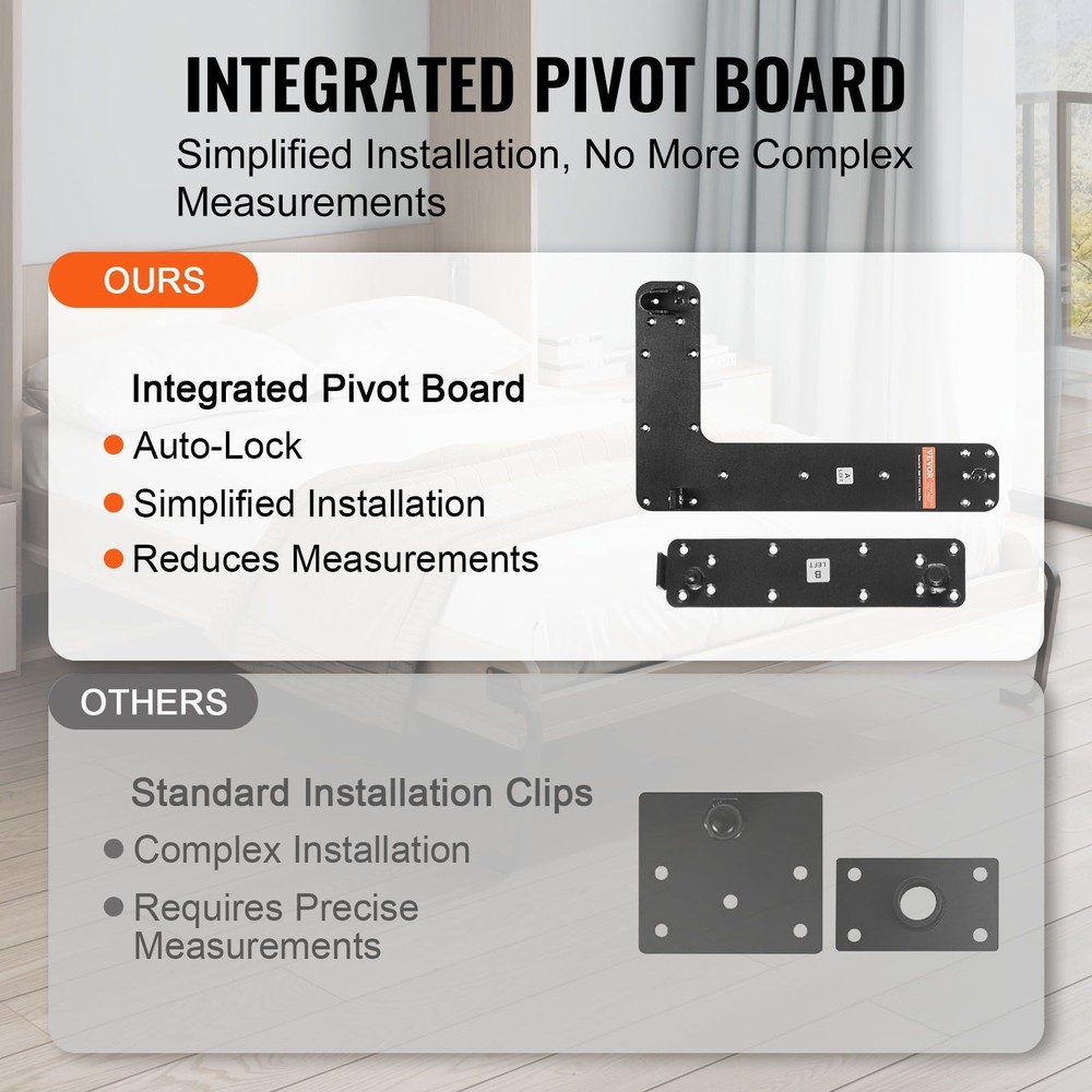 Full Size Vertical Murphy Bed Kit 333lb Capacity & Adjustable Design