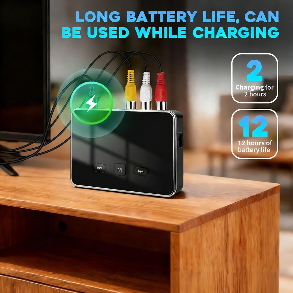 Bluetooth 6.0 Transmitter & Receiver Wireless Adapter For Home Stereos