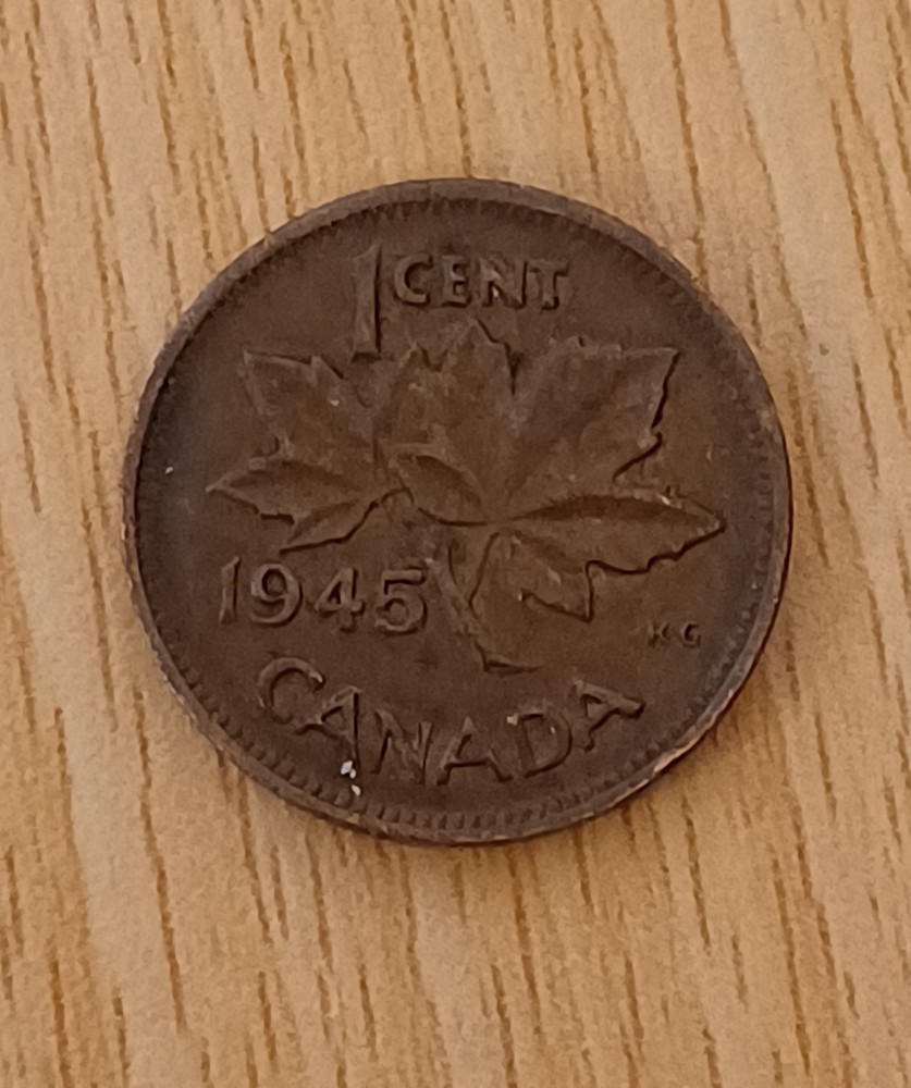 Canada 1 Cent Coin  1945