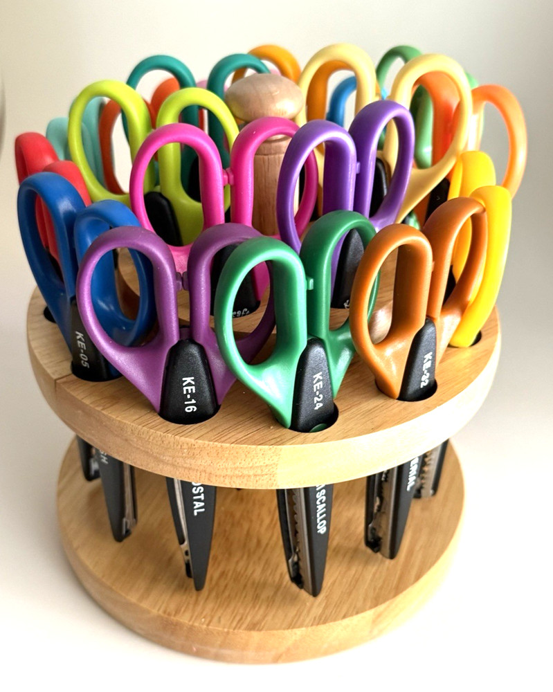 Kraft Edgers Kaddy 18 Mixed Edging Scissors Solid Wood Stand Non Skid Base