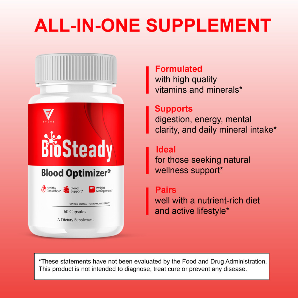BioSteady Blood Optimizer, Bio Steady Advanced Formula (60 Capsules)