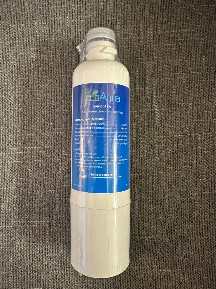 Six (6) EcoAqua EFF-6015A Refrigerator Filters (White)