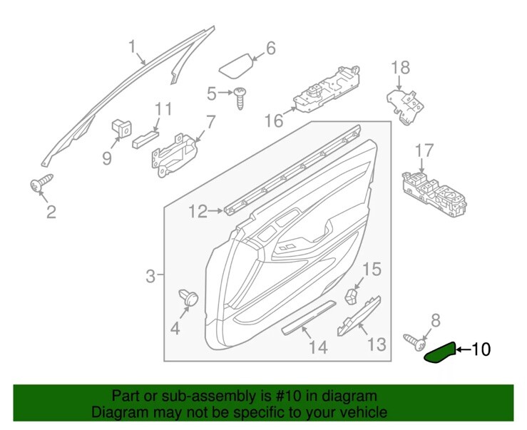 Genuine Hyundai Handle Inside Cap 82629-B1000-4X