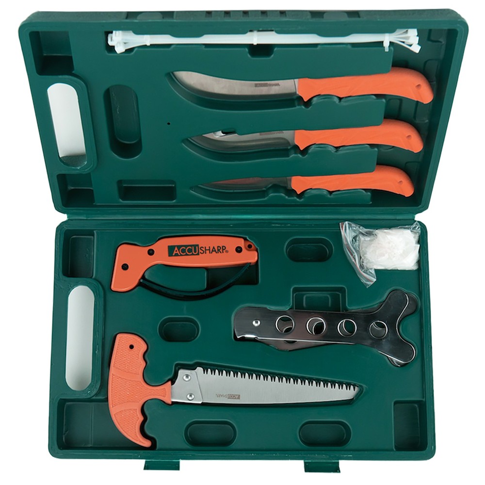 AccuSharp 9-Piece Game Processing Kit Fixed Blade Kit Steel Blades 728C