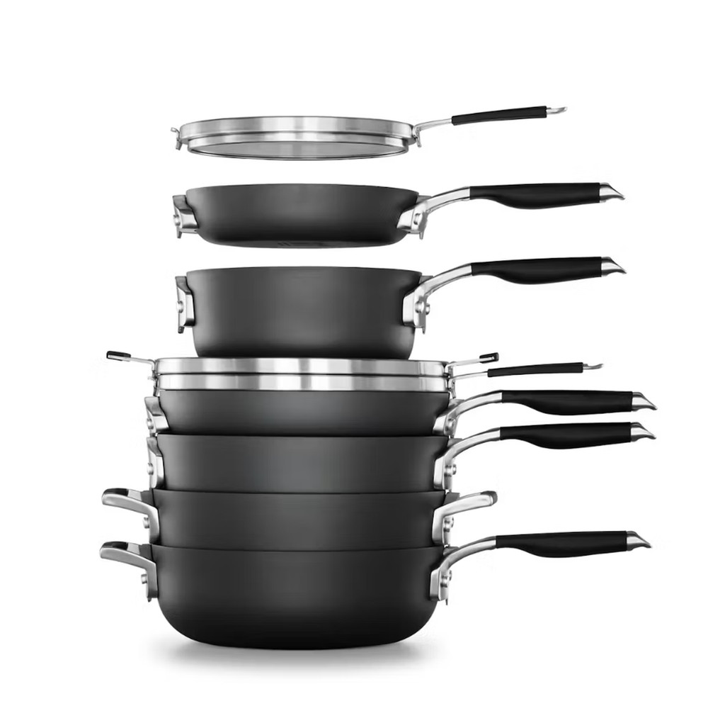 Select by Calphalon Space-Saving Hard-Anodized Nonstick 9-Piece Cookware Set, Sa