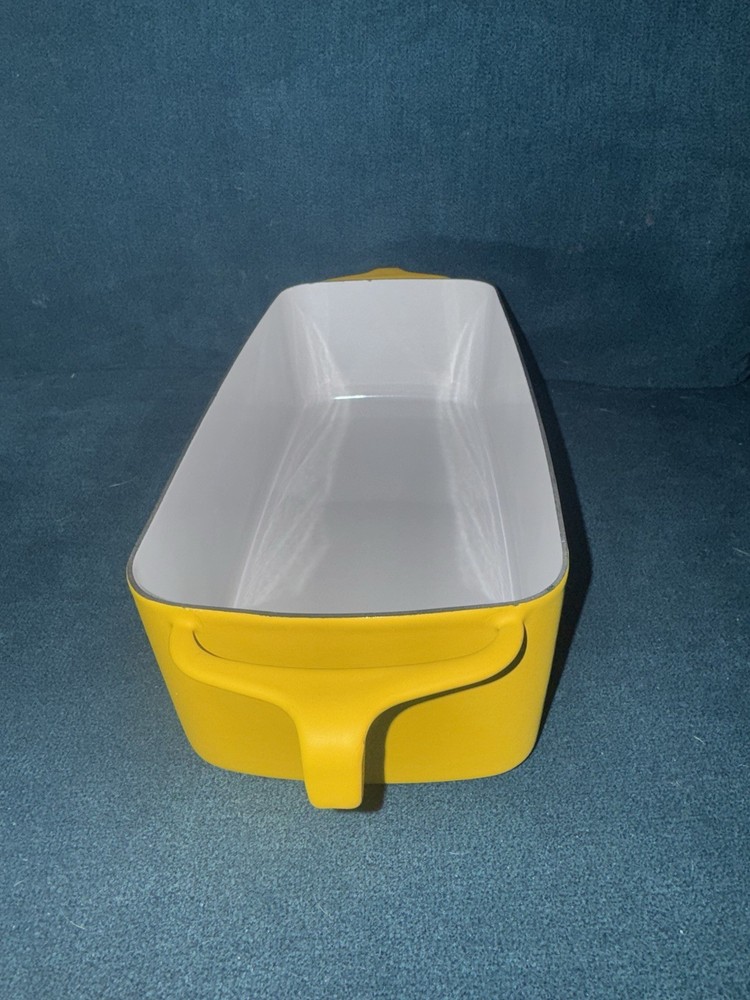 Vintage antique Dansk Yellow Rectangular Baking Loaf Dish enamel