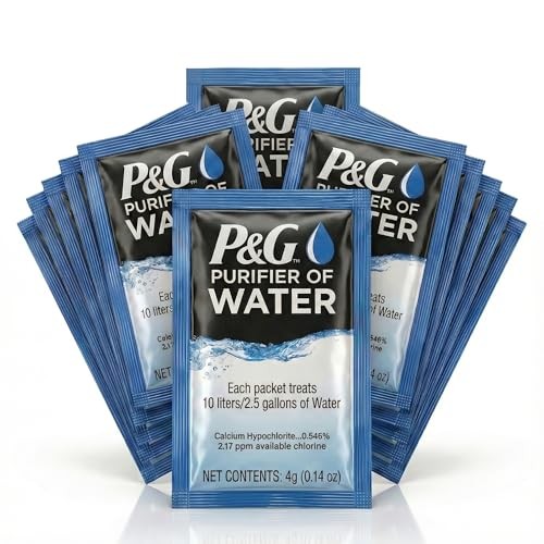 Portable Water Purifier Packets. Emergency Water Filter Purification 12 Pack
