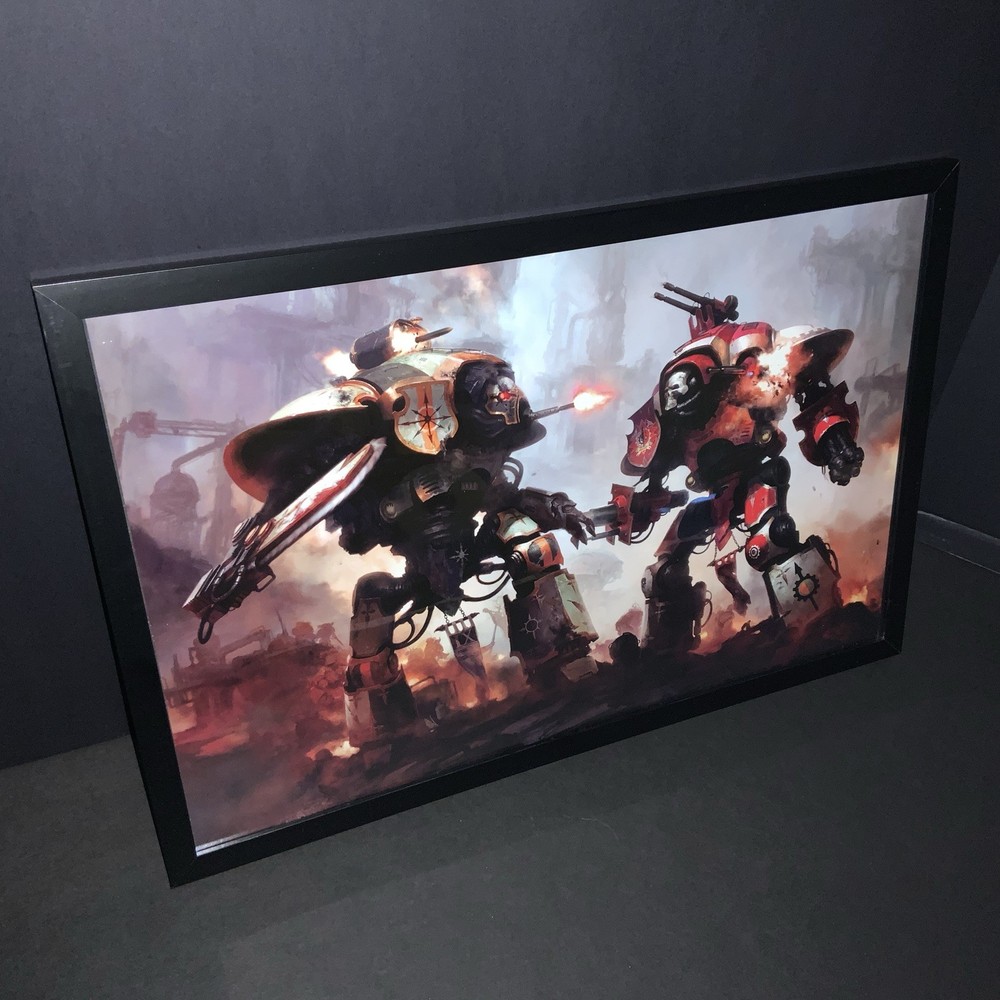 Framed Imperial Knights Renegade Insert Art OOP Warhammer 40K DECOR