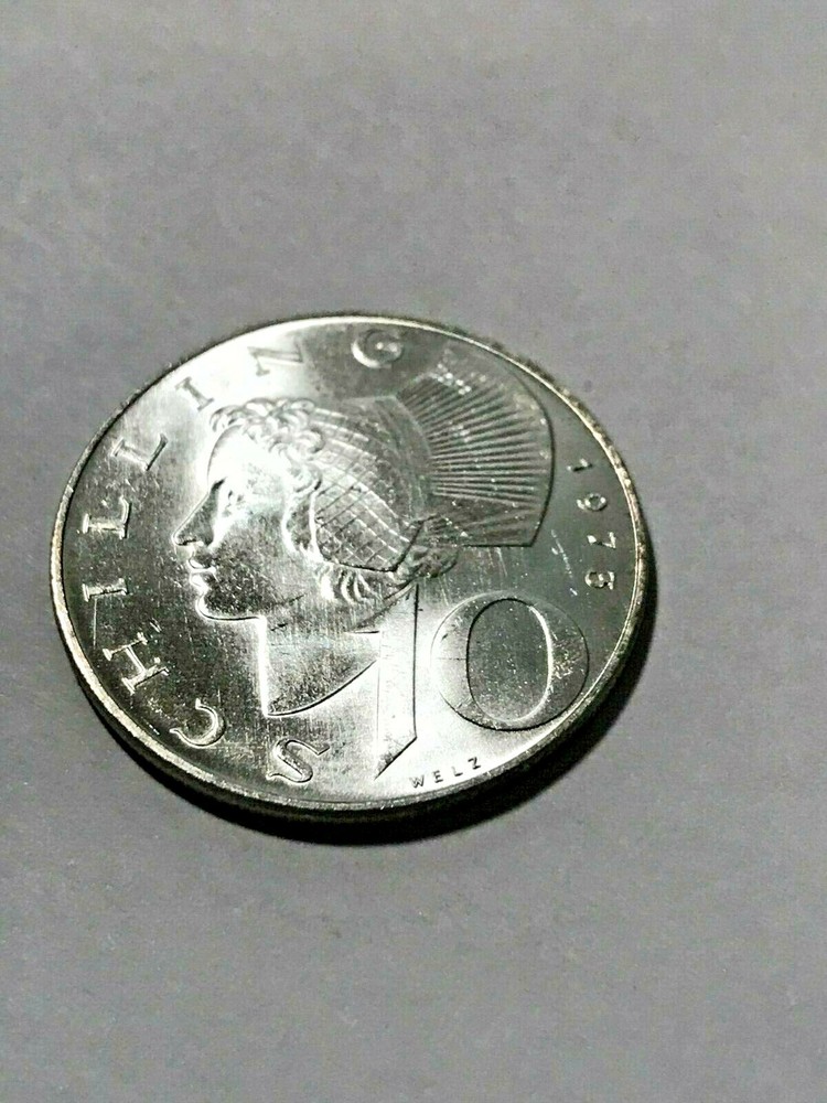 1973 Austria 10 Shilling .64 Silver Gem BU #912