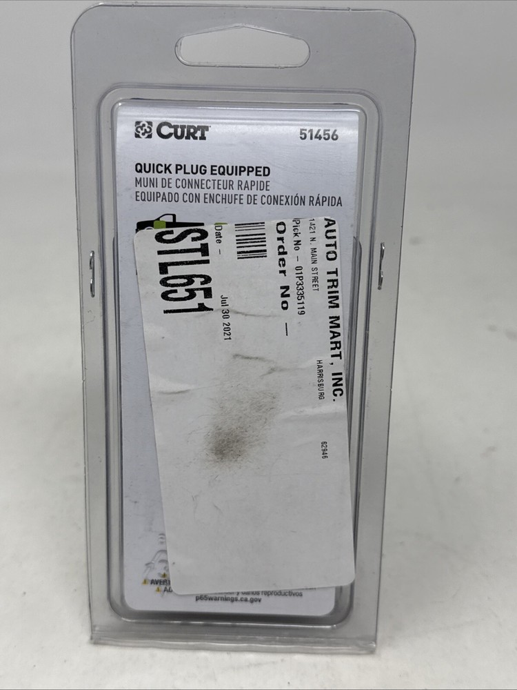 Curt Brake Controller Wiring Harness Part 51456