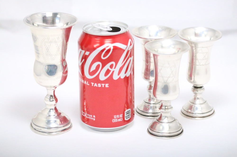 Sterling Silver Kiddush Cup Set Of 4