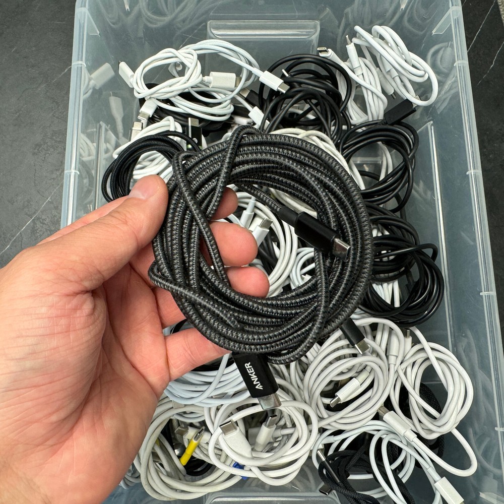 Lot of 20 (Type C - Type C) Cables – Random Lengths & Mixed Selection
