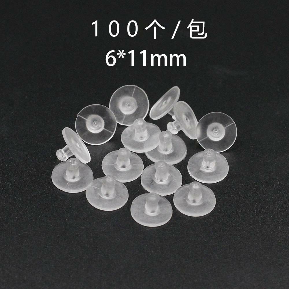 200 Pcs Plastic Silicone Earring Back Backs Backings Stoppers Findings Clear US
