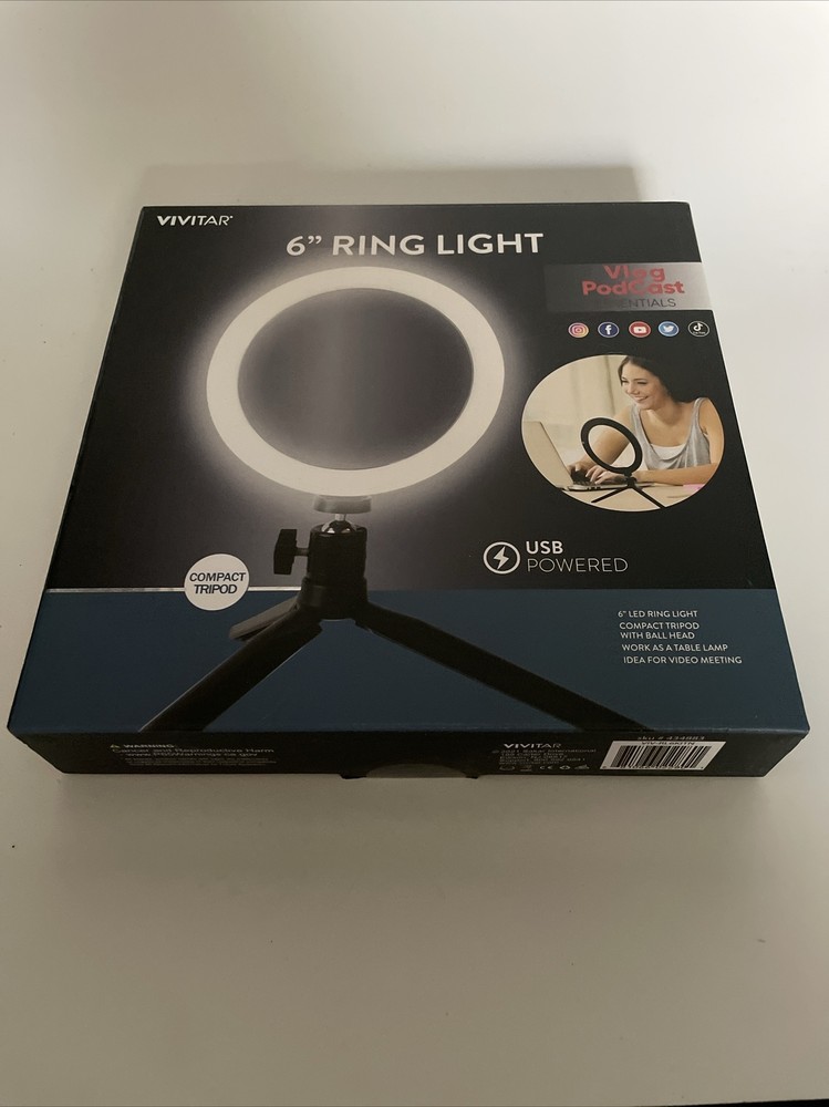 LED Ring Light: Vivitar 6" inch- USB- Vlogging Kit