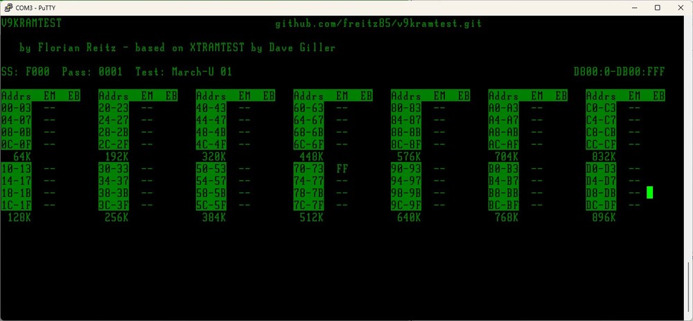 VICTOR 9000 ~ RAMTEST Diagnostic ROM - SERIAL OUTPUT