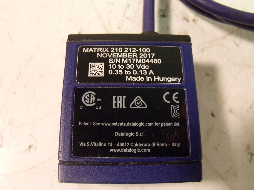 Datalogic 210 212-100 Bar Code Scanner: 10-30 VDC
