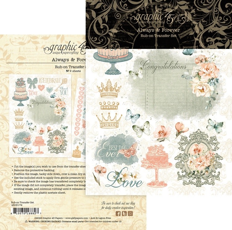 Graphic 45 Rub-On Transfers-Always & Forever