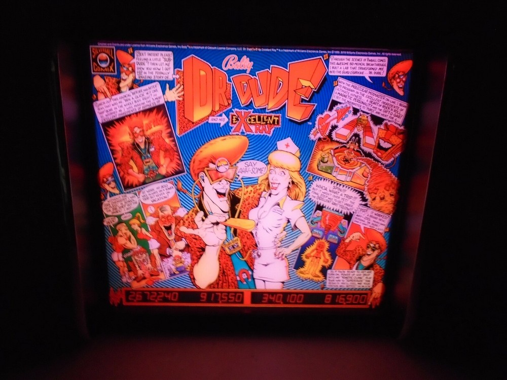 Bally Dr Dude Pinball Head LED Display light box