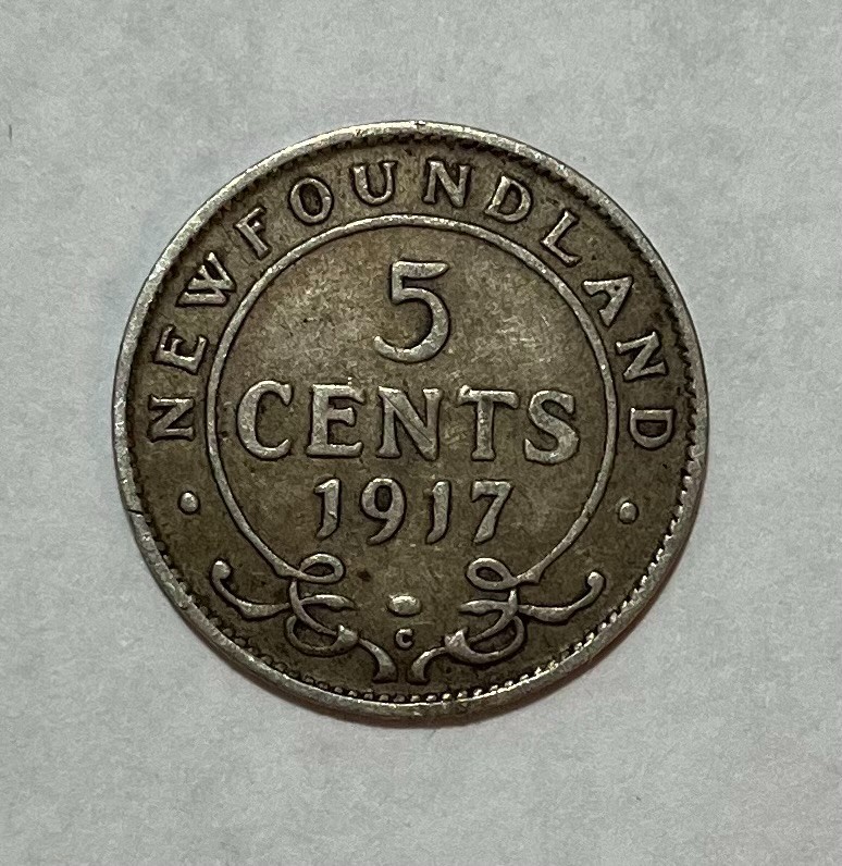 1917 Newfoundland Silver 5 Cents