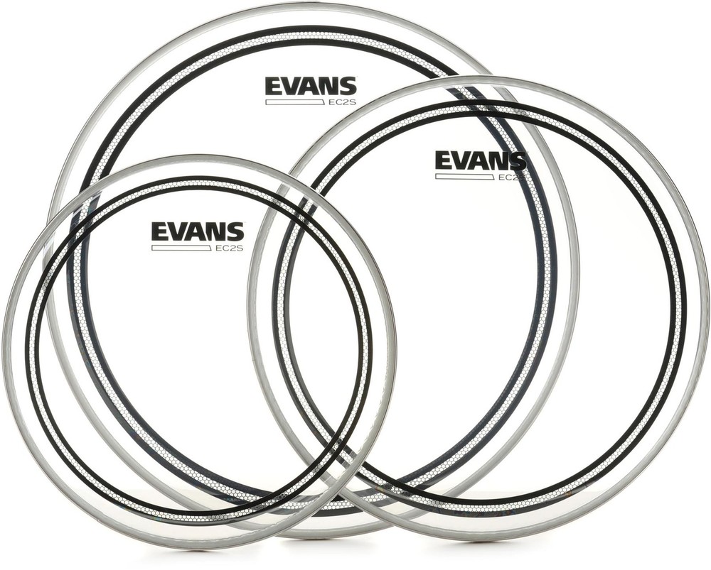 Evans EC2S Clear 3-piece Tom Pack - 10/12/14 inch (2-pack) Bundle