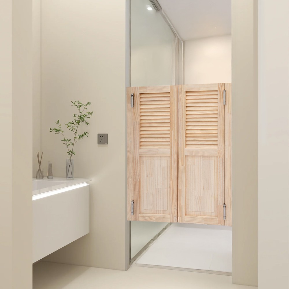 Partition Door - Swing Solid Pine Wood for Stylish Space Utilization