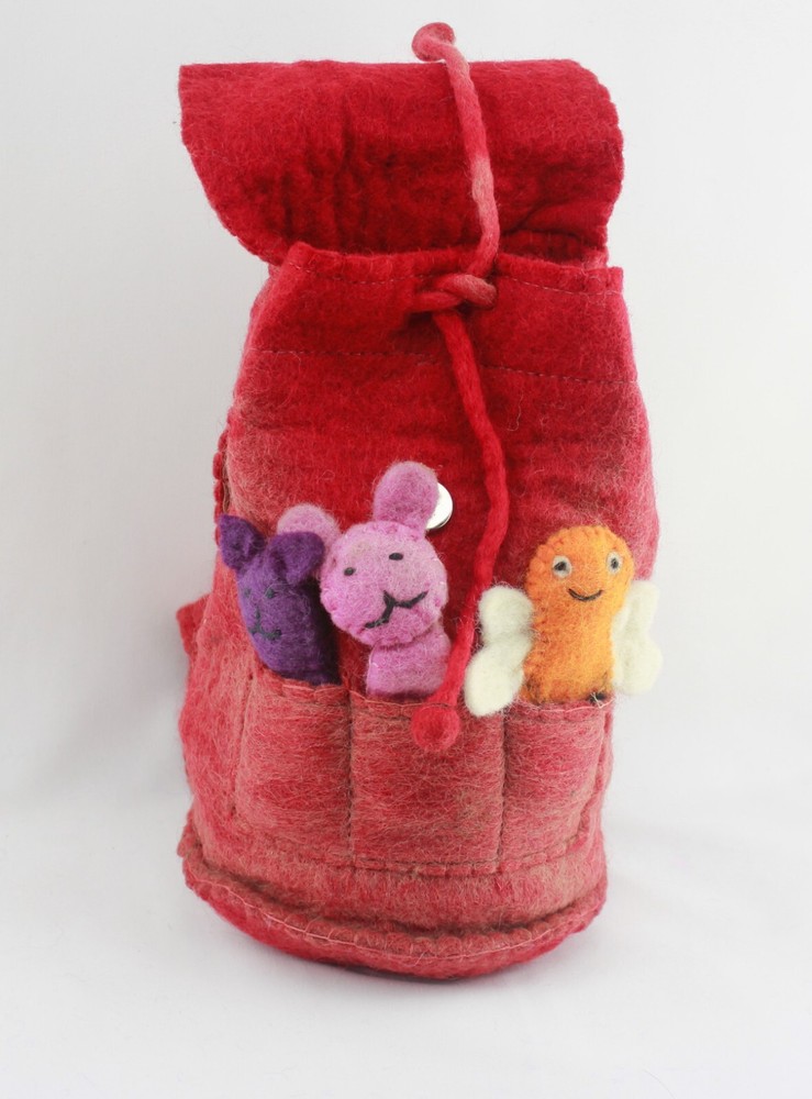 Handmade Animal Puppet Pocket Backpack for Kids