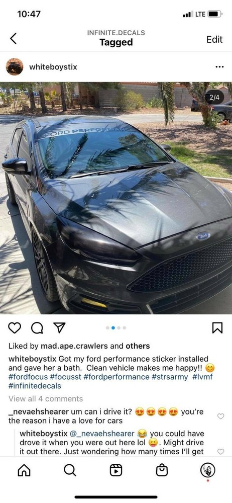 performance banner windshield for ford rs