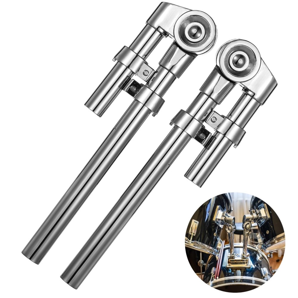 Adjustable Tom Drum Bracket Mounts - 2 Pack Holder Arm for Drums