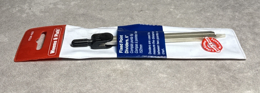 Weems & Plath 262 6" Matte Nickel Fixed Point Divider Nautical Navigation Tool