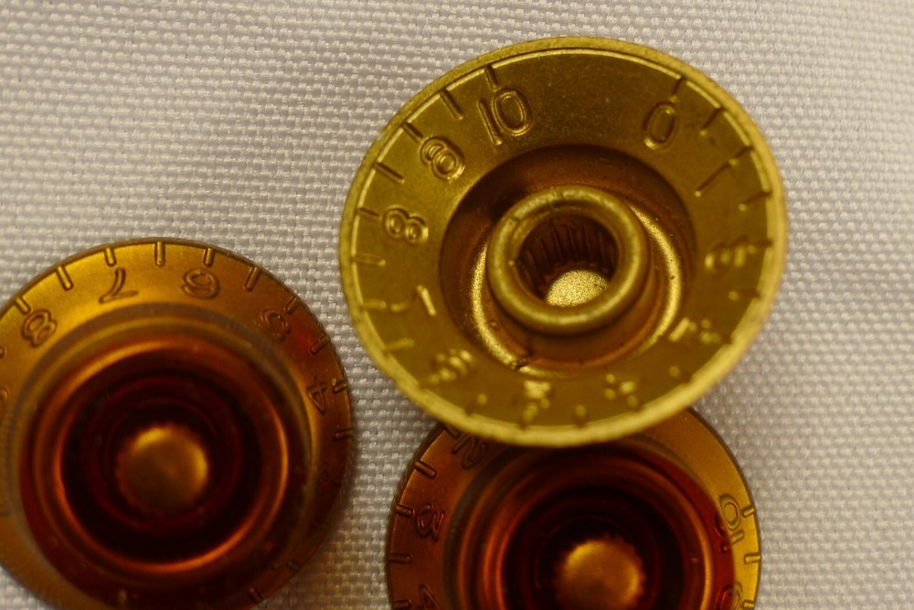 4 pieces Genuine Epiphone Bell Hat Speed Knobs Amber