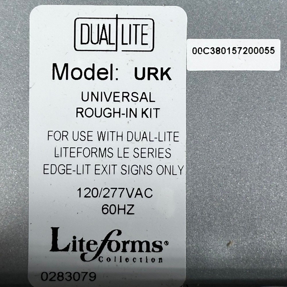 Dual-Lite URK Universal Rough-In Kit For Type LE Series Edge Lit Led Exit Signs